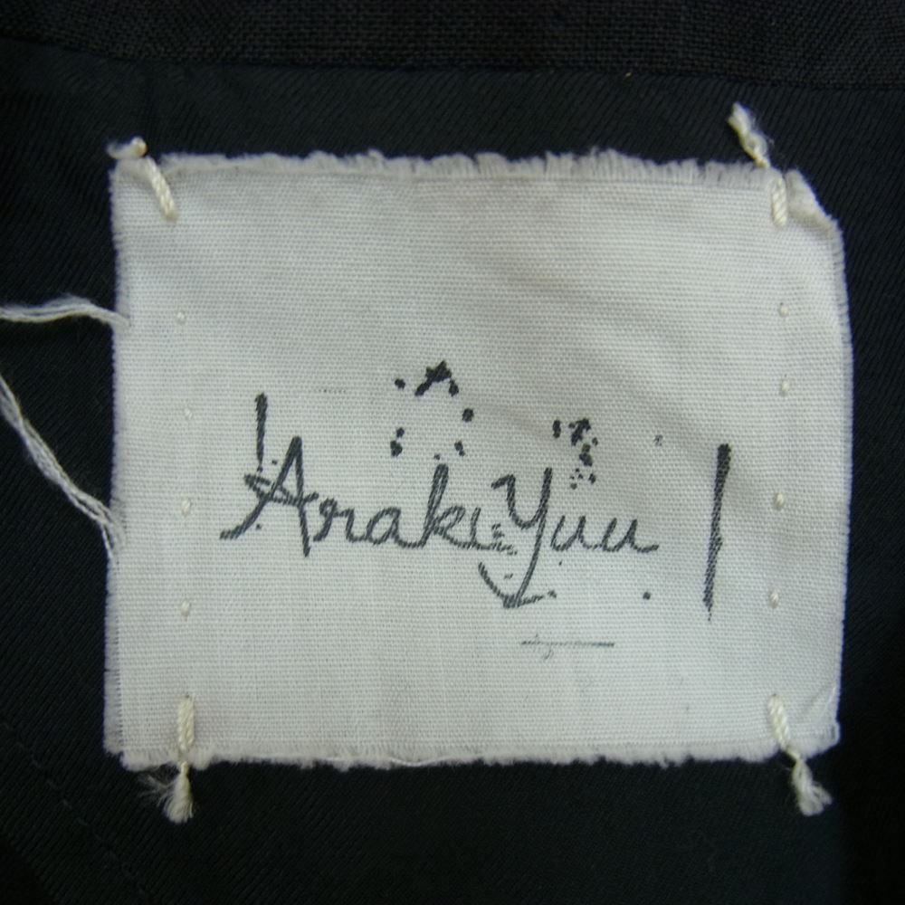 アラキユウ 2746 striped Jerkin Jacket ストライプ ジャーキン ジャケット ブラック×グレー系 1【中古】