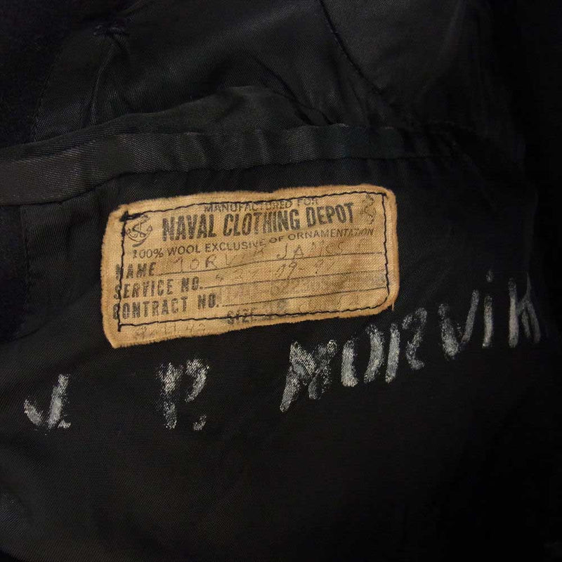 アメリカ海軍 40s NAVAL CLOTHING DEPOT ウール Pコート ブラック系【中古】