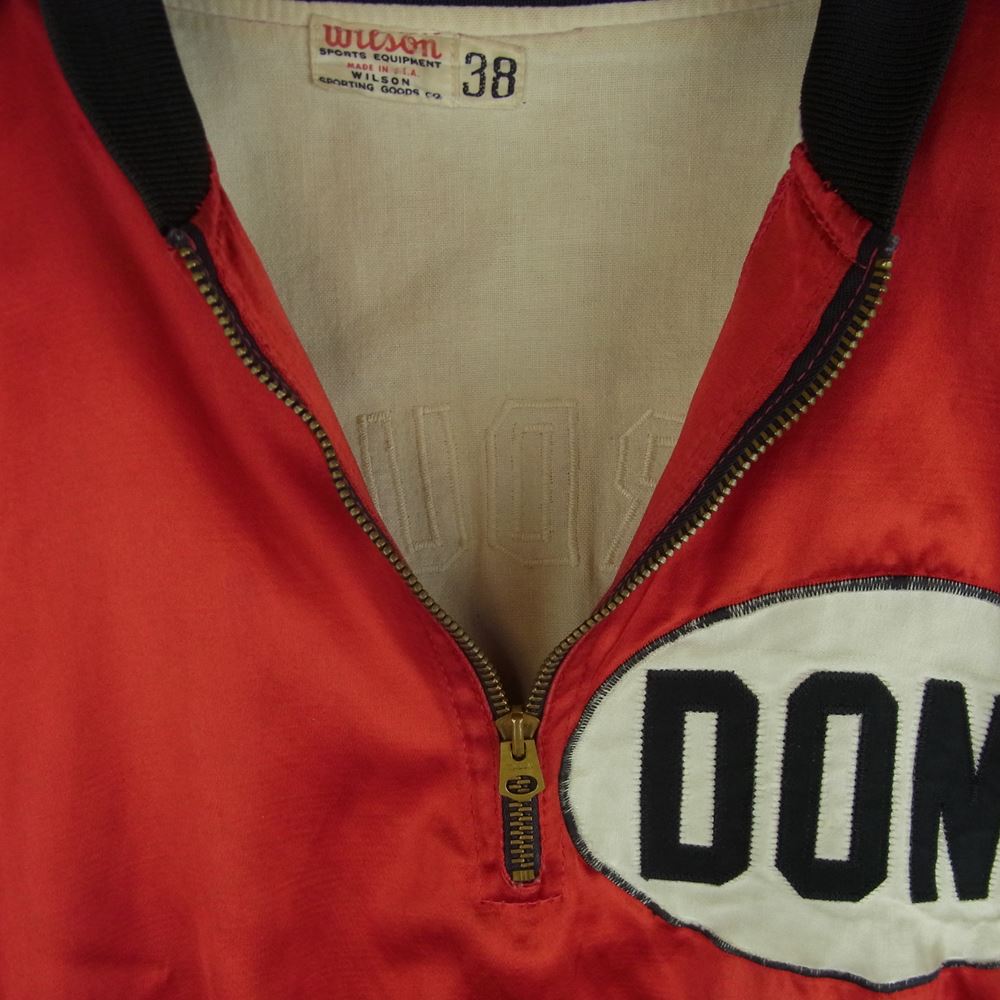 wilson ウィルソン 60s DONS VERDUGO HILLS サテン ハーフジップ アノラック プルオーバー スタジャン レッド系 38【中古】