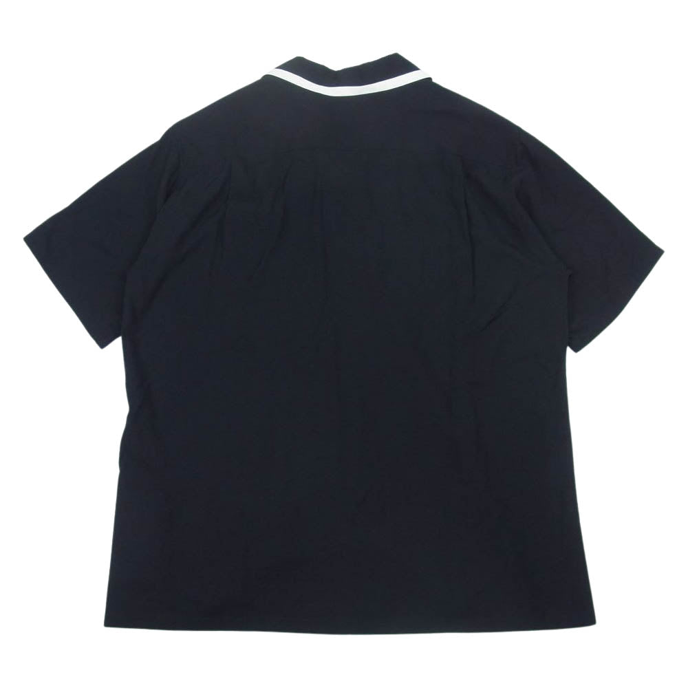 CELINE セリーヌ 21SS 852C 2C516 38NO ルーズ ロゴ エンブロイダリー ボウリング ボーリング シャツ ブラック系 39【美品】【中古】
