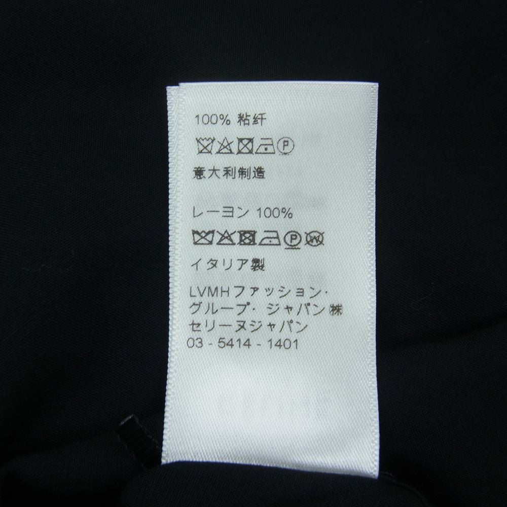 CELINE セリーヌ 21SS 852C 2C516 38NO ルーズ ロゴ エンブロイダリー ボウリング ボーリング シャツ ブラック系 39【美品】【中古】