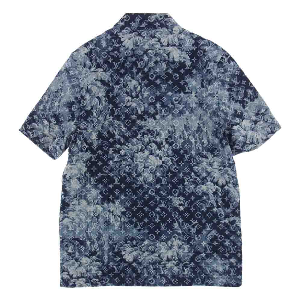 LOUIS VUITTON ルイ・ヴィトン 21SS 1A8HGD モノグラム ハワイアン タペストリー デニムシャツ インディゴブルー系 XS【中古】