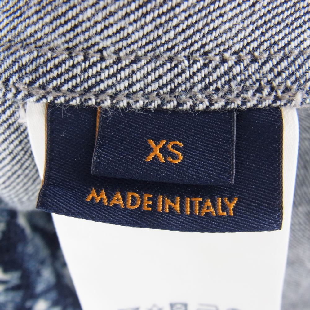 LOUIS VUITTON ルイ・ヴィトン 21SS 1A8HGD モノグラム ハワイアン タペストリー デニムシャツ インディゴブルー系 XS【中古】
