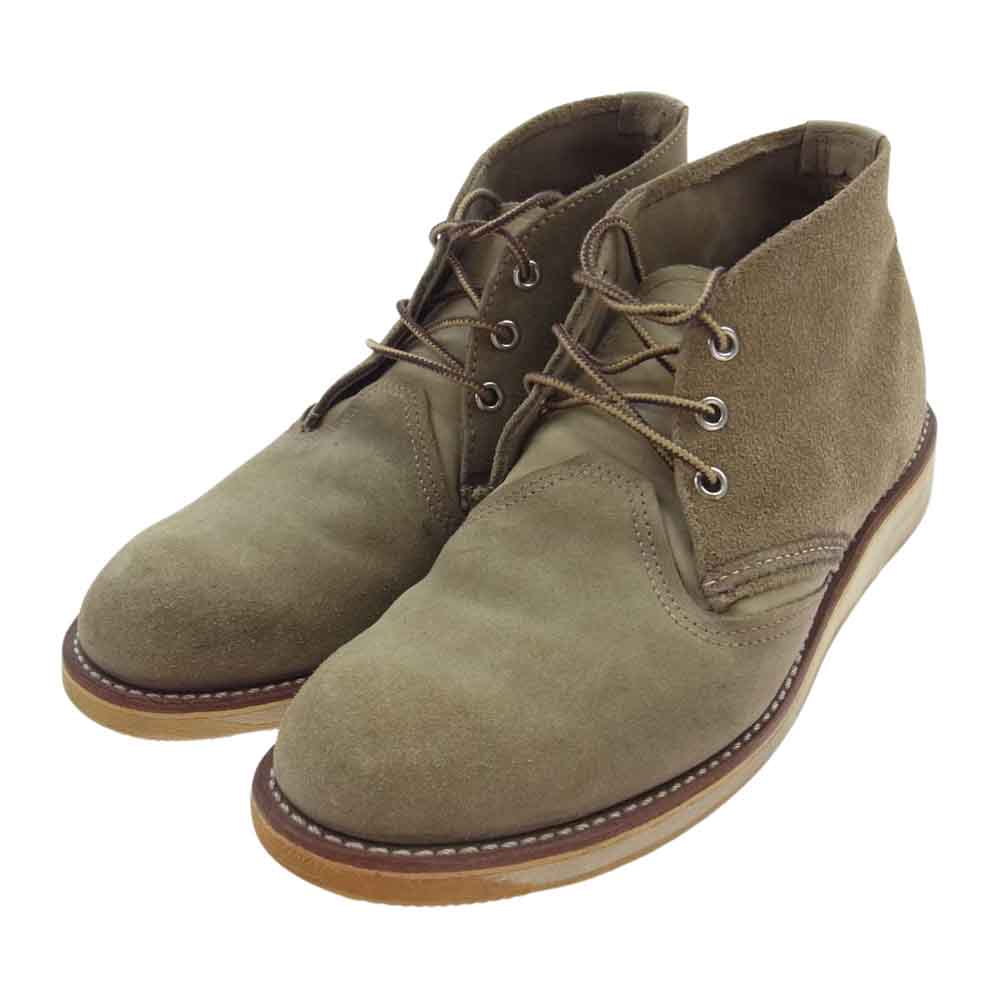 RED WING レッドウィング 3144 羽タグ CHUKKA BOOTS スエード  レザー チャッカ ブーツ ベージュ系 27cm【中古】