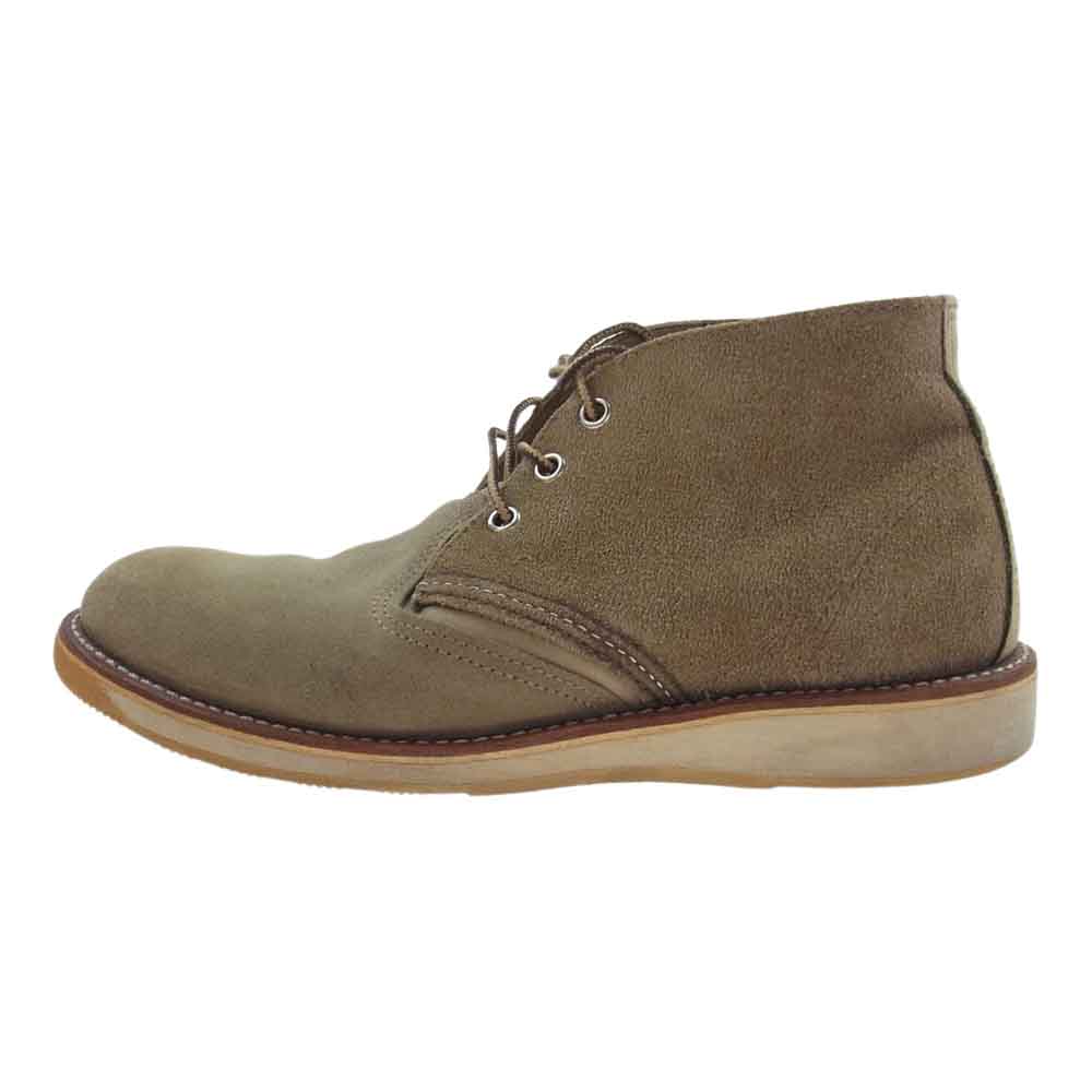 RED WING レッドウィング 3144 羽タグ CHUKKA BOOTS スエード  レザー チャッカ ブーツ ベージュ系 27cm【中古】