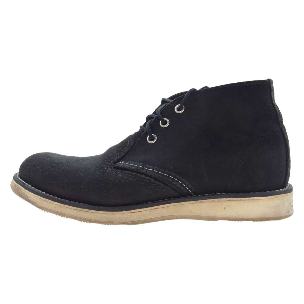 RED WING レッドウィング 3147 羽タグ Work Chukka スエード レザー ワーク チャッカ ブーツ ブラック ブラック系 26.5cm【中古】