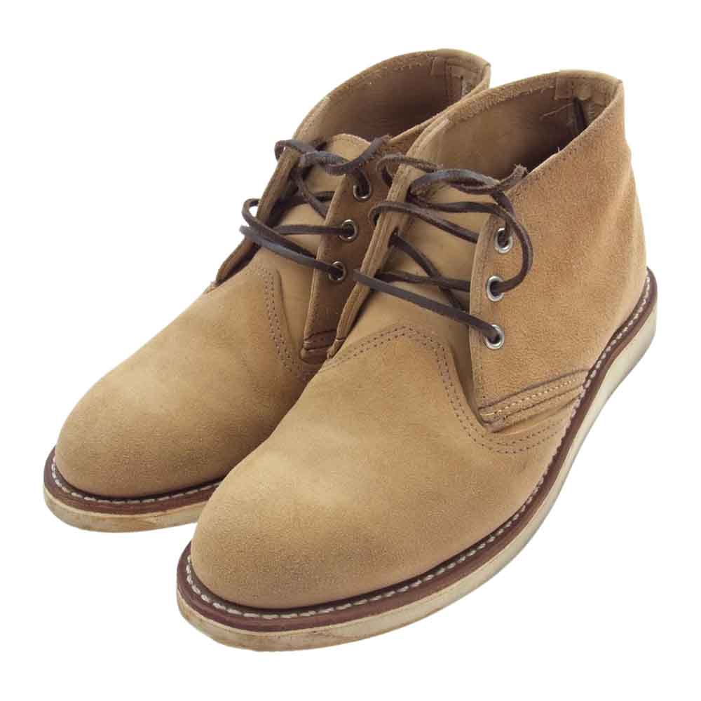 RED WING レッドウィング 3143 羽タグ WORK CHUKKA スエード レザー ワーク チャカ ブーツ ベージュ系 26.cm【中古】