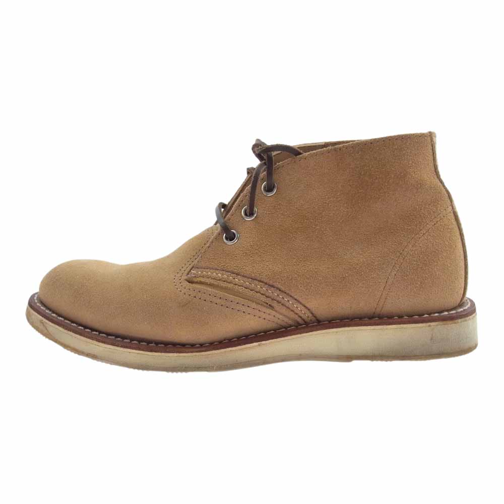 RED WING レッドウィング 3143 羽タグ WORK CHUKKA スエード レザー ワーク チャカ ブーツ ベージュ系 26.cm【中古】