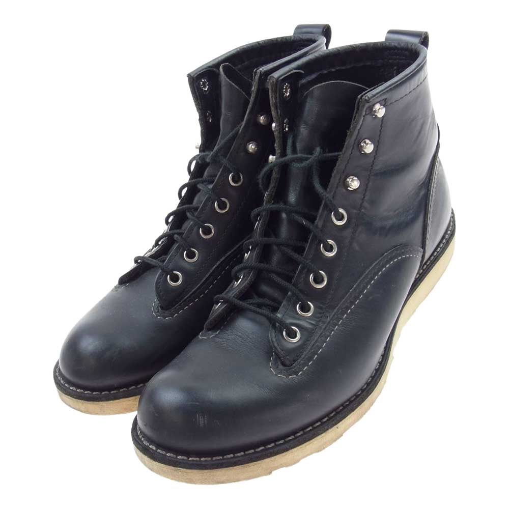 RED WING レッドウィング 2913 羽タグ LINEMAN BOOTS Black Chrome leather ラインマン ブラッククロームレザー ワーク ブーツ ブラック系 26.5cm【中古】