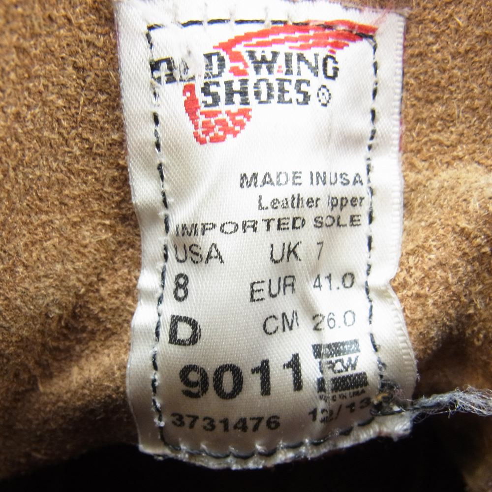 RED WING レッドウィング 9011 羽タグ BECKMAN ベックマン レースアップ ブーツ ダークブラウン系 260.cm【中古】