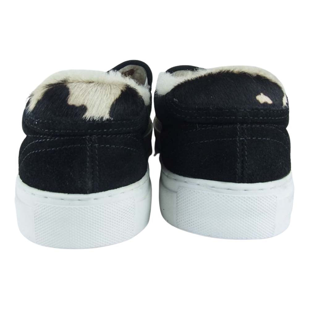 1piu1uguale3 ウノピュウノウグァーレトレ ボアフリース ハラコ スリッポン スニーカー ブラック系 44【中古】