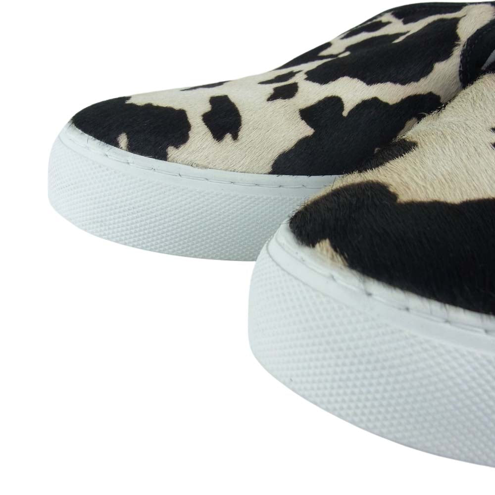 1piu1uguale3 ウノピュウノウグァーレトレ ボアフリース ハラコ スリッポン スニーカー ブラック系 44【中古】