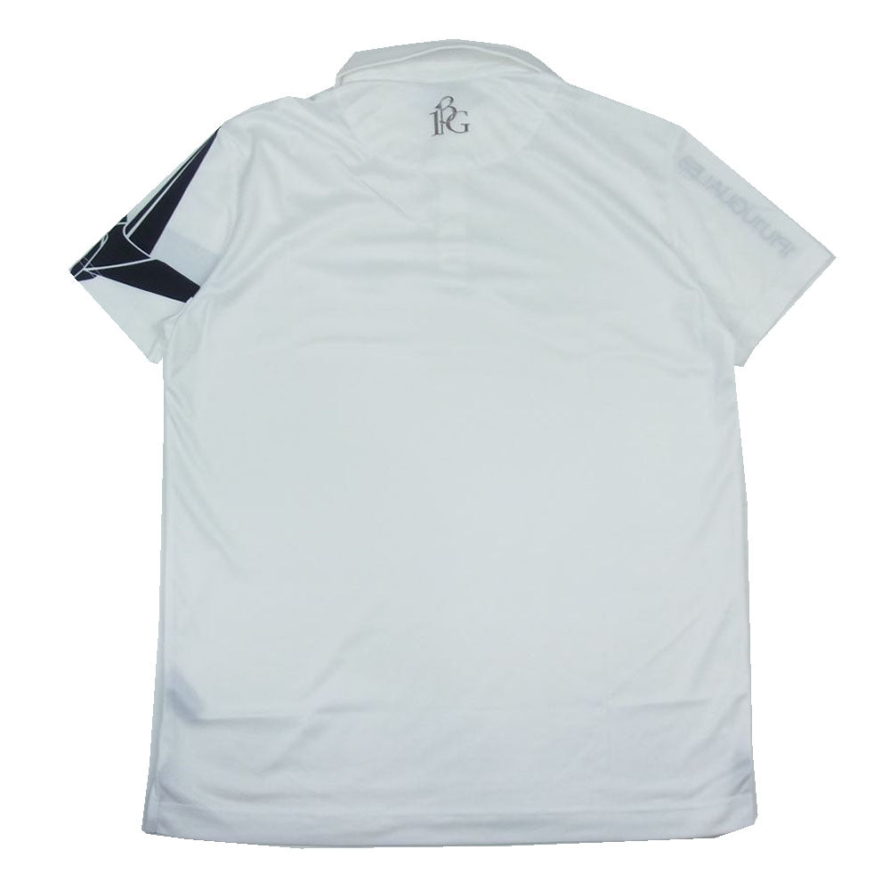 1piu1uguale3 ウノピュウノウグァーレトレ GOLF ゴルフ GRT061 POE241 SLEEVE CRANE S/S POLO 折り鶴 ロゴワッペン ポロシャツ ホワイト系 5【美品】【中古】