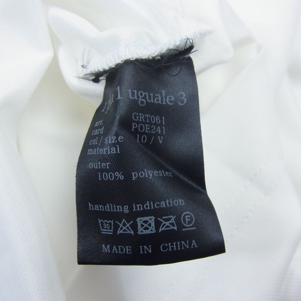 1piu1uguale3 ウノピュウノウグァーレトレ GOLF ゴルフ GRT061 POE241 SLEEVE CRANE S/S POLO 折り鶴 ロゴワッペン ポロシャツ ホワイト系 5【美品】【中古】