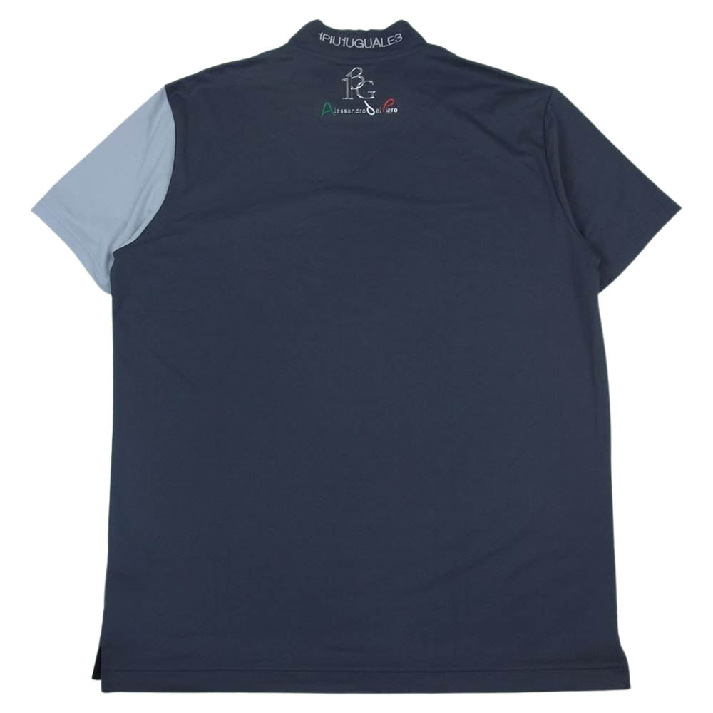 1piu1uguale3 ウノピュウノウグァーレトレ GOLF ゴルフ GDT003 POE305 ADP S/S MOCK NECK デル・ピエロ モックネック ネックロゴ 折り鶴 半袖 Tシャツ グレー系 6【中古】