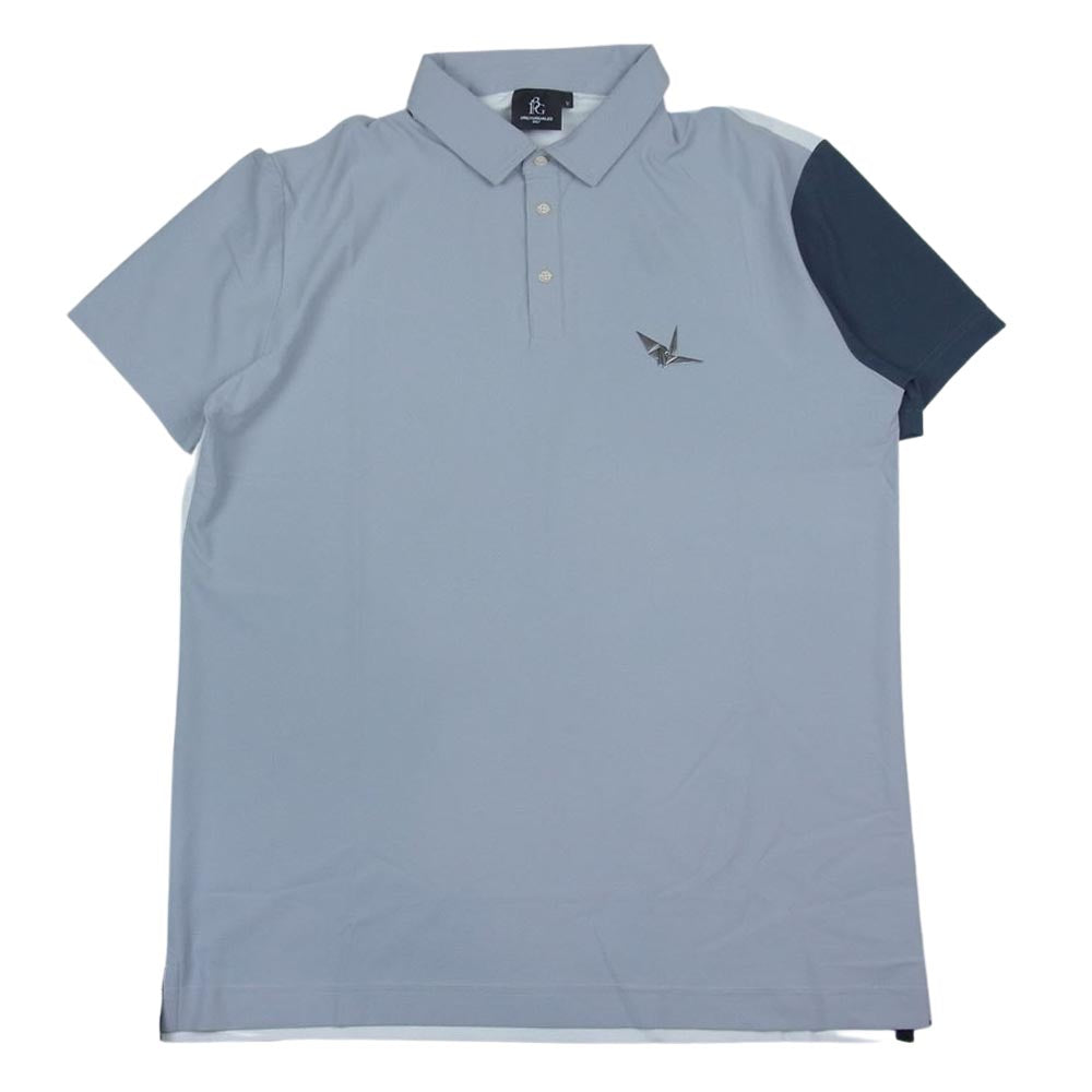 1piu1uguale3 ウノピュウノウグァーレトレ GOLF ゴルフ GRT086 POE327 CRAZY S/S POLO クレイジー ポロシャツ グレー系 5【美品】【中古】