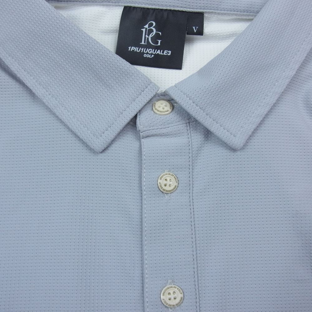 1piu1uguale3 ウノピュウノウグァーレトレ GOLF ゴルフ GRT086 POE327 CRAZY S/S POLO クレイジー ポロシャツ グレー系 5【美品】【中古】