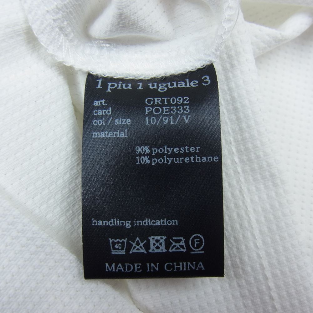 1piu1uguale3 ウノピュウノウグァーレトレ GOLF ゴルフ GRT092 POE333 CHEST SWITCHED S/S POLO 切替 ポロシャツ グレー系 ホワイト系 5【美品】【中古】