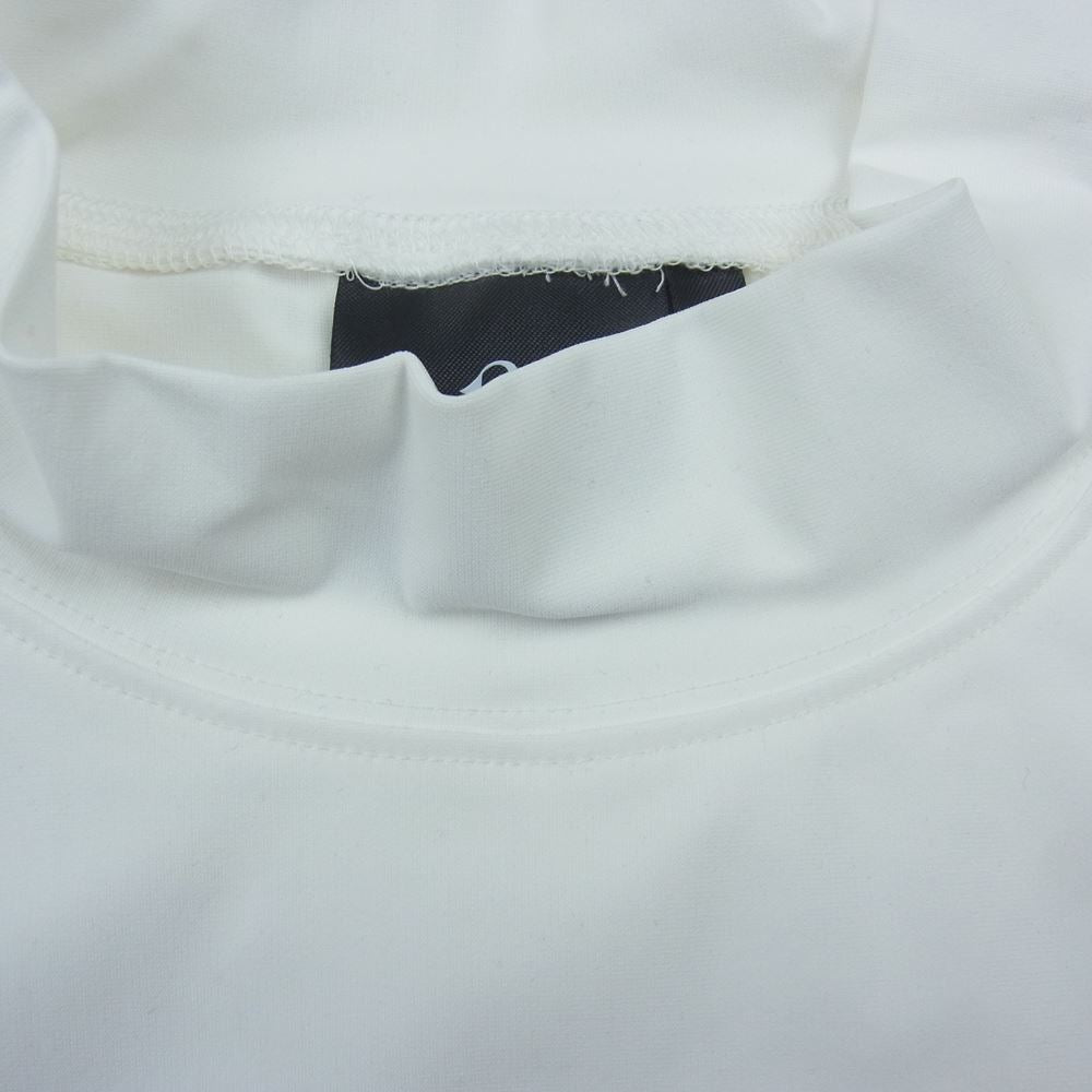 1piu1uguale3 ウノピュウノウグァーレトレ GOLF ゴルフ GRT072 NYU048 STRETCH NYLON MOCKNECK L／S TOGA LIMITED MODEL 折り鶴 ロゴプリント ストレッチ ナイロン モックネック 長袖 Tシャツ ホワイト系 ネイビー系 5【中古】