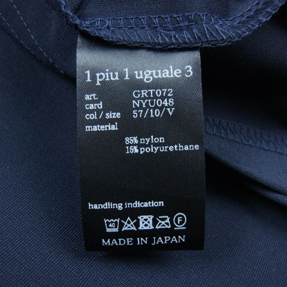 1piu1uguale3 ウノピュウノウグァーレトレ GOLF ゴルフ GRT072 NYU048 STRETCH NYLON MOCKNECK L／S TOGA LIMITED MODEL 折り鶴 ロゴプリント ストレッチ ナイロン モックネック 長袖 Tシャツ ホワイト系 ネイビー系 5【中古】