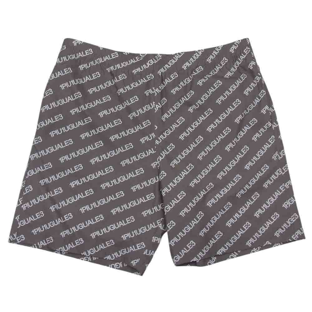 1piu1uguale3 ウノピュウノウグァーレトレ MRP515 POE298 2022年モデル EASY SHORTS バイアスロゴ総柄 イージー ショーツ ハーフパンツ ブラウン系 5【美品】【中古】