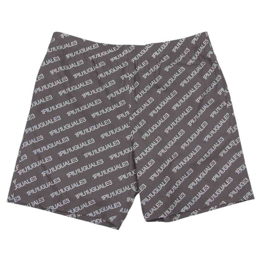 1piu1uguale3 ウノピュウノウグァーレトレ MRP515 POE298 2022年モデル EASY SHORTS バイアスロゴ総柄 イージー ショーツ ハーフパンツ ブラウン系 5【美品】【中古】