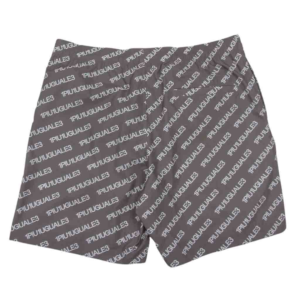 1piu1uguale3 ウノピュウノウグァーレトレ MRP515 POE298 2022年モデル EASY SHORTS バイアスロゴ総柄 イージー ショーツ ハーフパンツ ブラウン系 5【美品】【中古】