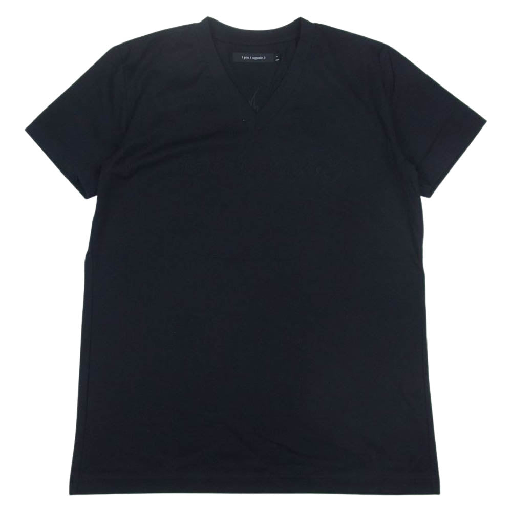 1piu1uguale3 ウノピュウノウグァーレトレ MRT289 COT355  lucien pellat-finet ルシアンペラフィネ BACK LEAF V-NECK TEE バックリーフ Vネック Tシャツ ブラック系 5【中古】