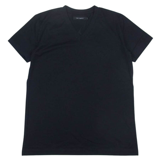 1piu1uguale3 ウノピュウノウグァーレトレ MRT289 COT355  lucien pellat-finet ルシアンペラフィネ BACK LEAF V-NECK TEE バックリーフ Vネック Tシャツ ブラック系 5【中古】