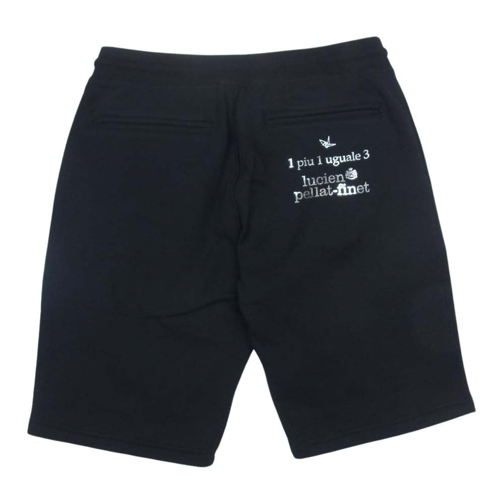 1piu1uguale3 ウノピュウノウグァーレトレ MRP535 COT356 lucien pellat-finet ルシアンペラフィネ CAMO LEAF SWEAT SHORTS カモリーフ スウェット ショーツ ハーフパンツ ブラック系 4【中古】