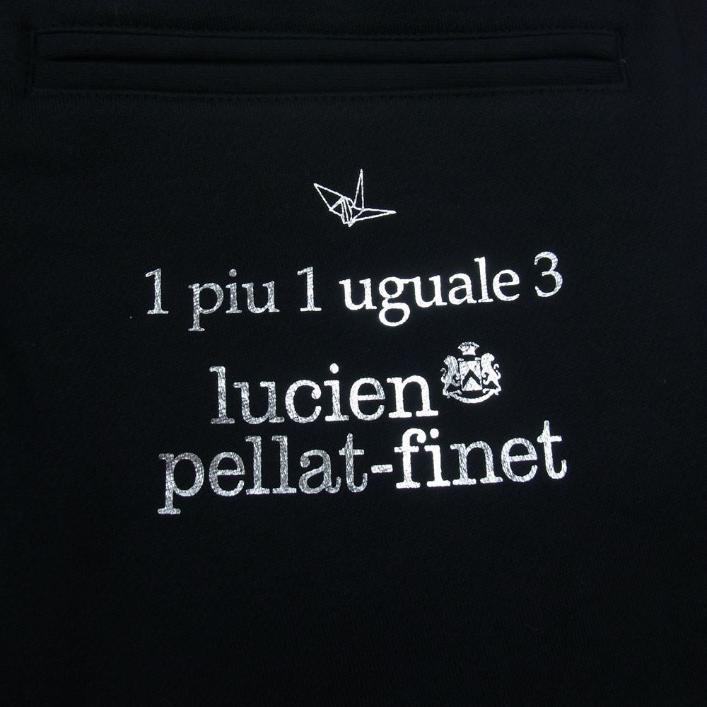 1piu1uguale3 ウノピュウノウグァーレトレ MRP535 COT356 lucien pellat-finet ルシアンペラフィネ CAMO LEAF SWEAT SHORTS カモリーフ スウェット ショーツ ハーフパンツ ブラック系 4【中古】