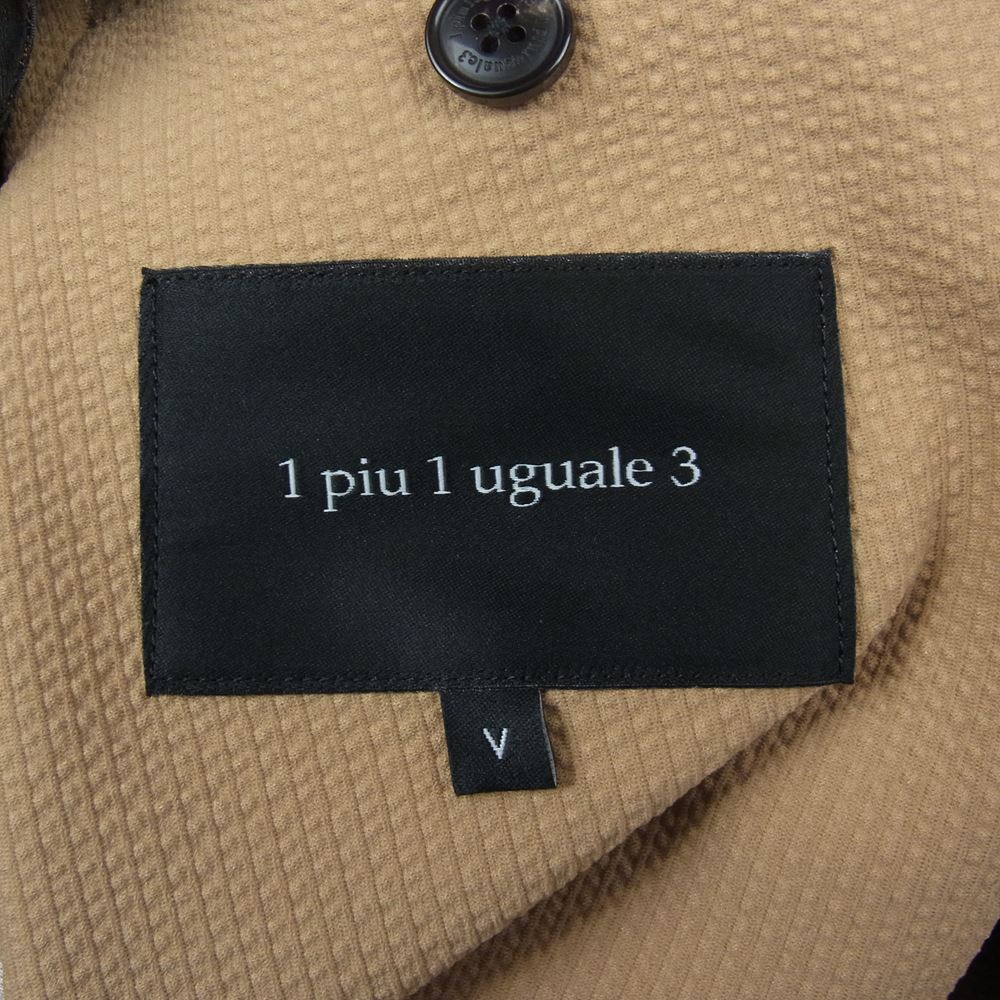 1piu1uguale3 ウノピュウノウグァーレトレ MRB552 POE291 SUPER120 SOLOTEX 2B JACKET 折り鶴ピン付属 シアサッカー ソロテックス ピークドラペル テーラードジャケット ベージュ系 5【美品】【中古】