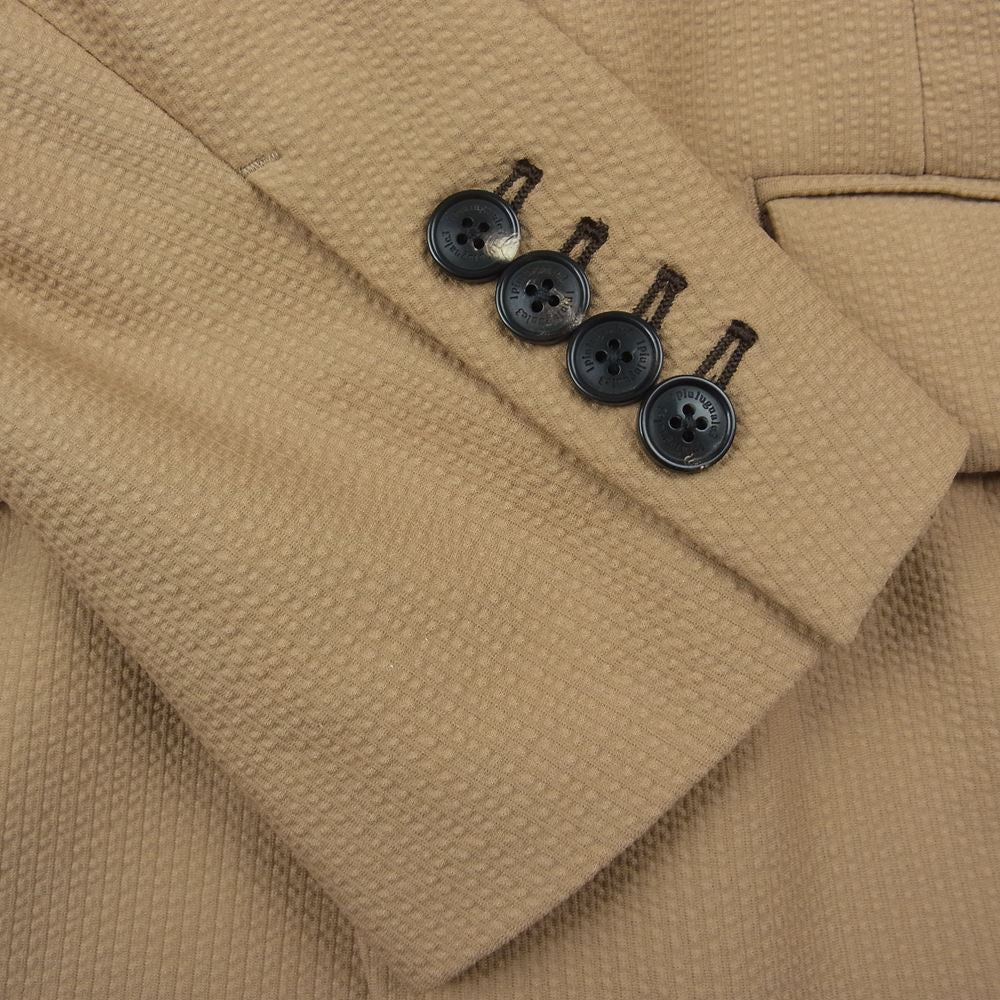 1piu1uguale3 ウノピュウノウグァーレトレ MRB552 POE291 SUPER120 SOLOTEX 2B JACKET 折り鶴ピン付属 シアサッカー ソロテックス ピークドラペル テーラードジャケット ベージュ系 5【美品】【中古】