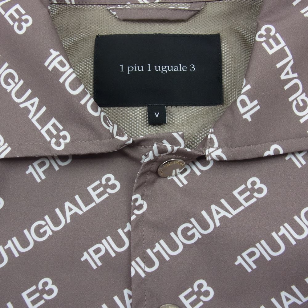 1piu1uguale3 ウノピュウノウグァーレトレ MRB551 POE298 2022年モデル S/S COACH バイアスロゴ総柄 ホリゾンタルカラー 半袖 コーチジャケット シャツ ブラウン系 5【美品】【中古】