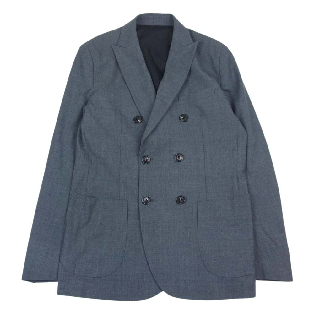 1piu1uguale3 ウノピュウノウグァーレトレ 21AW MRB517 WOL117 COMFY W-JKT ダブルブレスト ピークドラペル テーラードジャケット グレー系 5【美品】【中古】