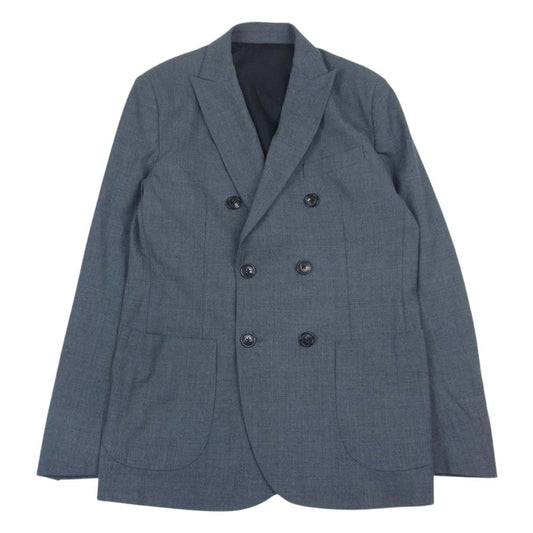 1piu1uguale3 ウノピュウノウグァーレトレ 21AW MRB517 WOL117 COMFY W-JKT ダブルブレスト ピークドラペル テーラードジャケット グレー系 5【美品】【中古】