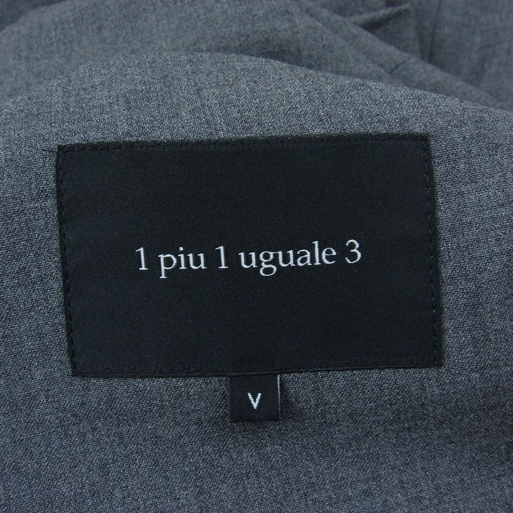 1piu1uguale3 ウノピュウノウグァーレトレ 21AW MRB517 WOL117 COMFY W-JKT ダブルブレスト ピークドラペル テーラードジャケット グレー系 5【美品】【中古】