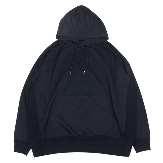 1piu1uguale3 ウノピュウノウグァーレトレ MRB566 CTP094 lucien pellat-finet ルシアンペラフィネ BACK LEAF PULLOVER PARKA バックリーフ プルオーバ― パーカー ブラック系 6【美品】【中古】