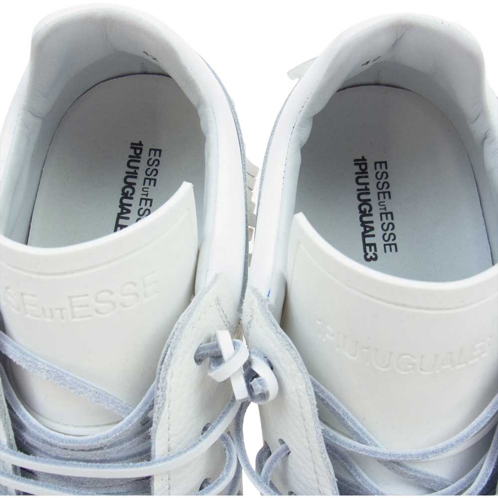 1piu1uguale3 ウノピュウノウグァーレトレ ESSE UT ESSE エッセユーティーエッセ別注 TINY KICKS FRINGE タイニーキックス フリンジ カーフレザー スニーカー ホワイト系 42【極上美品】【中古】