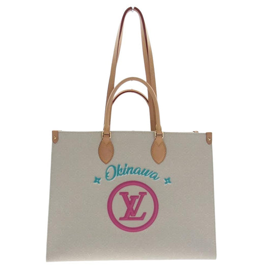 LOUIS VUITTON ルイ・ヴィトン M20644 沖縄限定 オンザゴー GM キャンバス トート バッグ アイボリー系【中古】