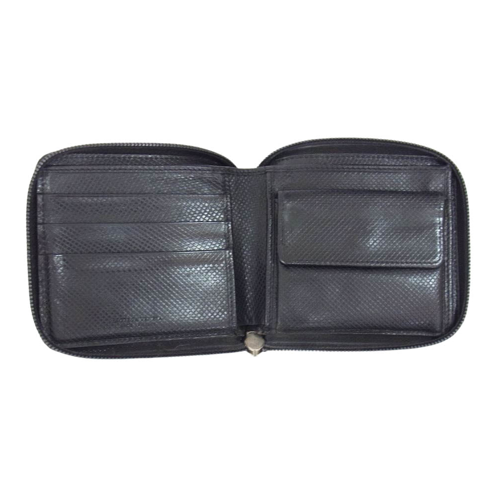 BOTTEGAVENETA ボッテガヴェネタ 122809 V0013 1000 ラウンドジップ 二つ折り 財布 ウォレット ブラック系【中古】