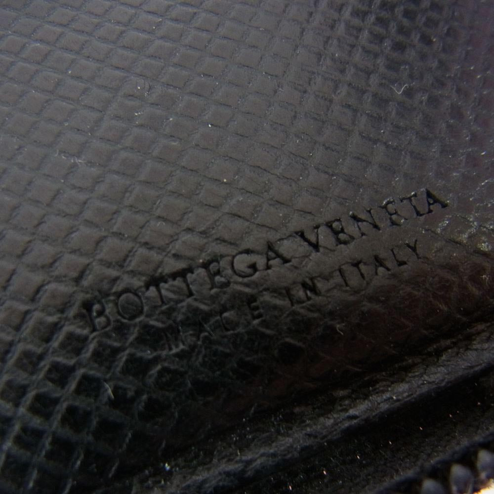 BOTTEGAVENETA ボッテガヴェネタ 122809 V0013 1000 ラウンドジップ 二つ折り 財布 ウォレット ブラック系【中古】
