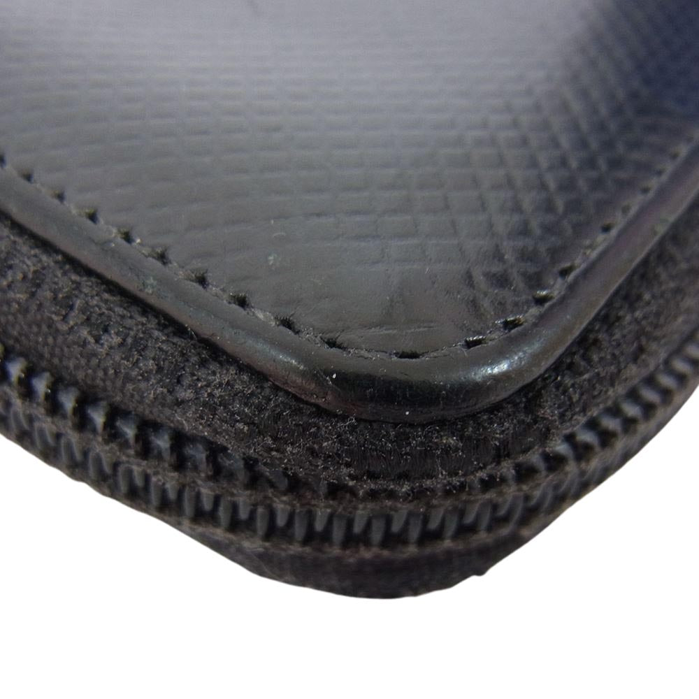 BOTTEGAVENETA ボッテガヴェネタ 122809 V0013 1000 ラウンドジップ 二つ折り 財布 ウォレット ブラック系【中古】