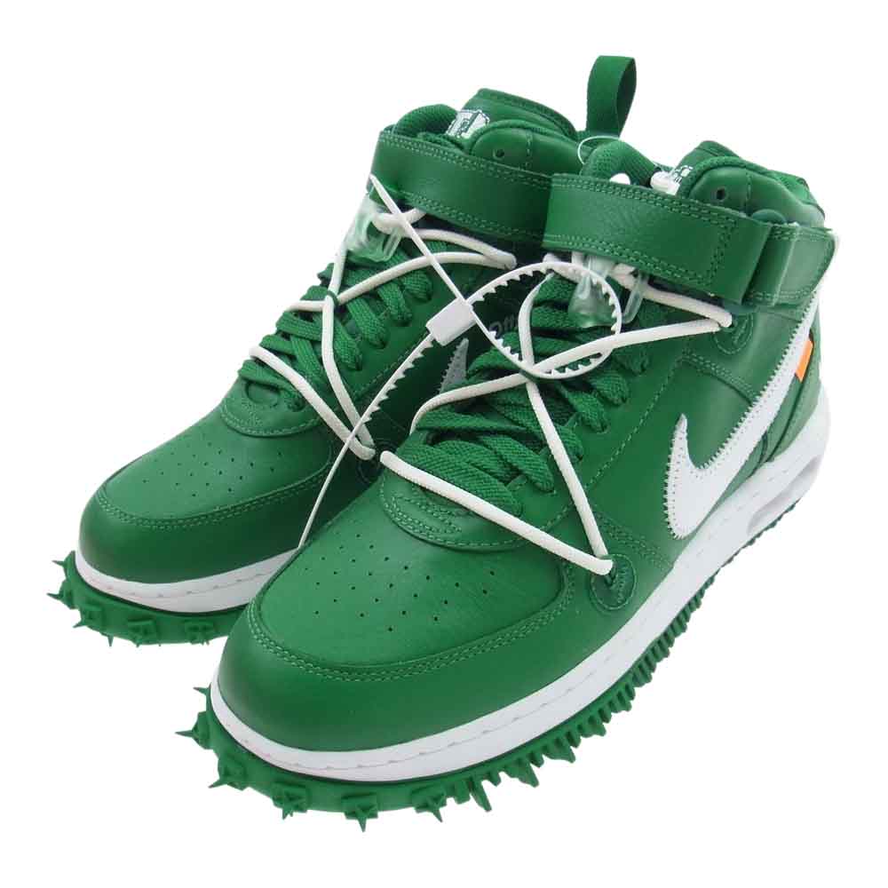 NIKE ナイキ DR0500 300 × Off-White Air Force 1 Mid SP Leather Pine Green オフホワイト エアフォース ミッド パイングリーン スニーカー グリーン系 27.5cm【新古品】【未使用】【中古】