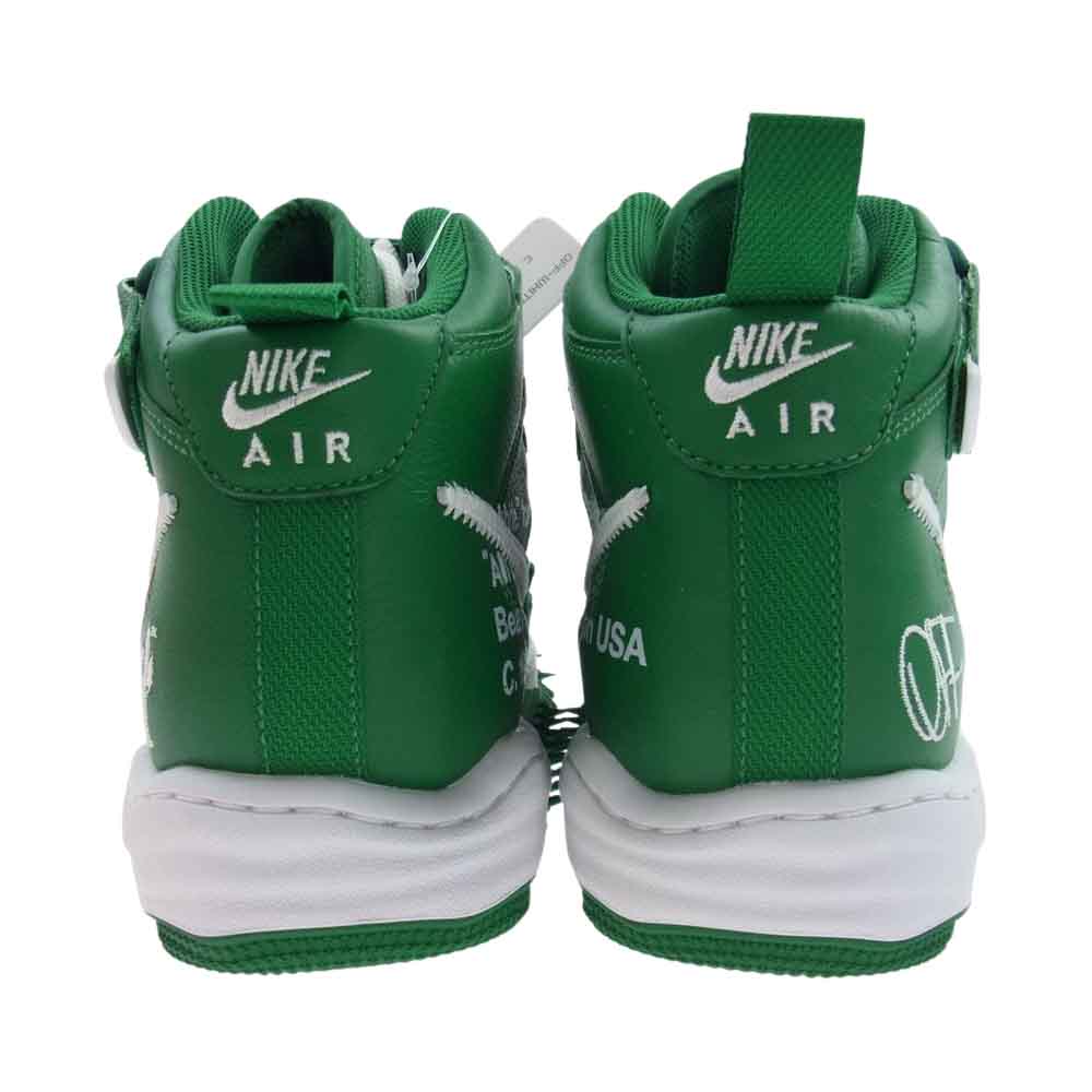 NIKE ナイキ DR0500 300 × Off-White Air Force 1 Mid SP Leather Pine Green オフホワイト エアフォース ミッド パイングリーン スニーカー グリーン系 27.5cm【新古品】【未使用】【中古】