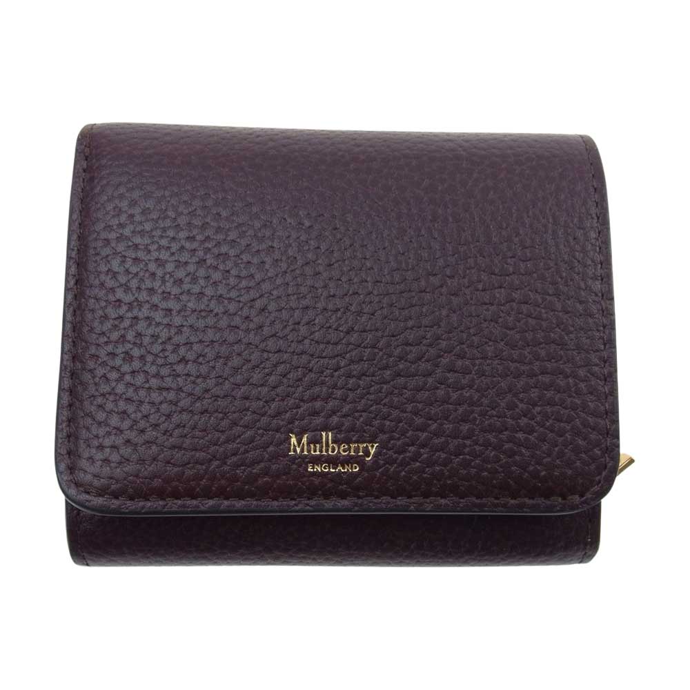 MULBERRY マルベリー RL5074/346 Small Continental French Purse Grain Veg Tanned 財布 二つ折り パープル系 F【中古】