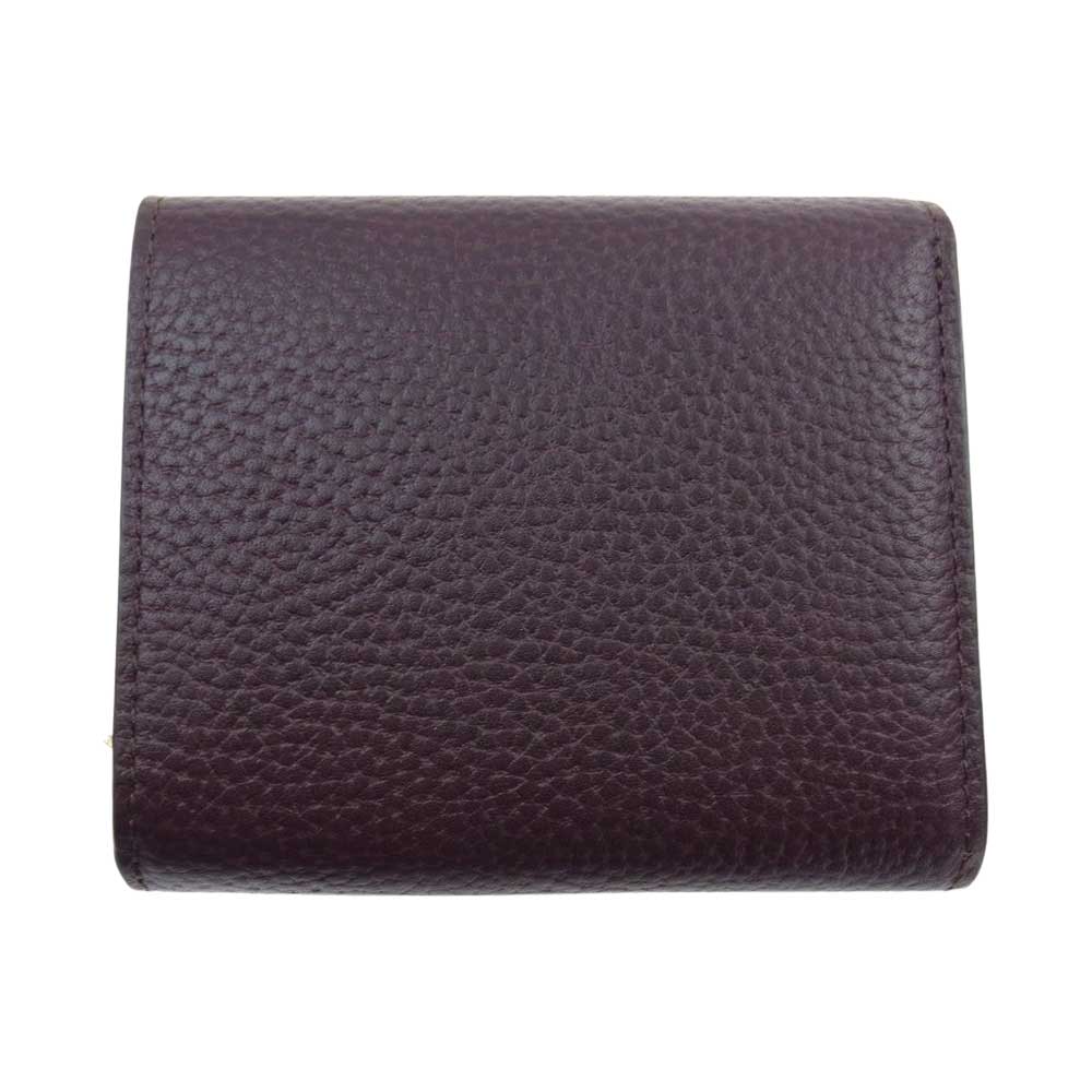 MULBERRY マルベリー RL5074/346 Small Continental French Purse Grain Veg Tanned 財布 二つ折り パープル系 F【中古】