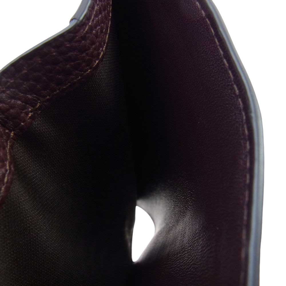 MULBERRY マルベリー RL5074/346 Small Continental French Purse Grain Veg Tanned 財布 二つ折り パープル系 F【中古】