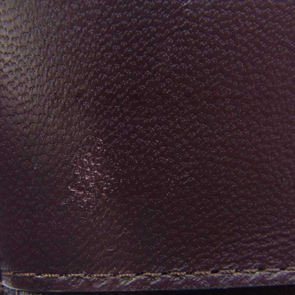 MULBERRY マルベリー RL5074/346 Small Continental French Purse Grain Veg Tanned 財布 二つ折り パープル系 F【中古】