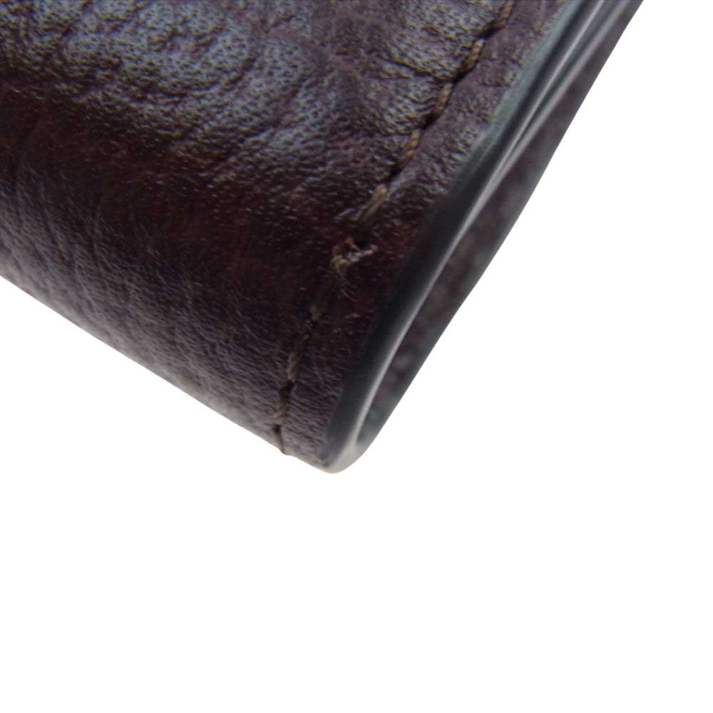 MULBERRY マルベリー RL5074/346 Small Continental French Purse Grain Veg Tanned 財布 二つ折り パープル系 F【中古】